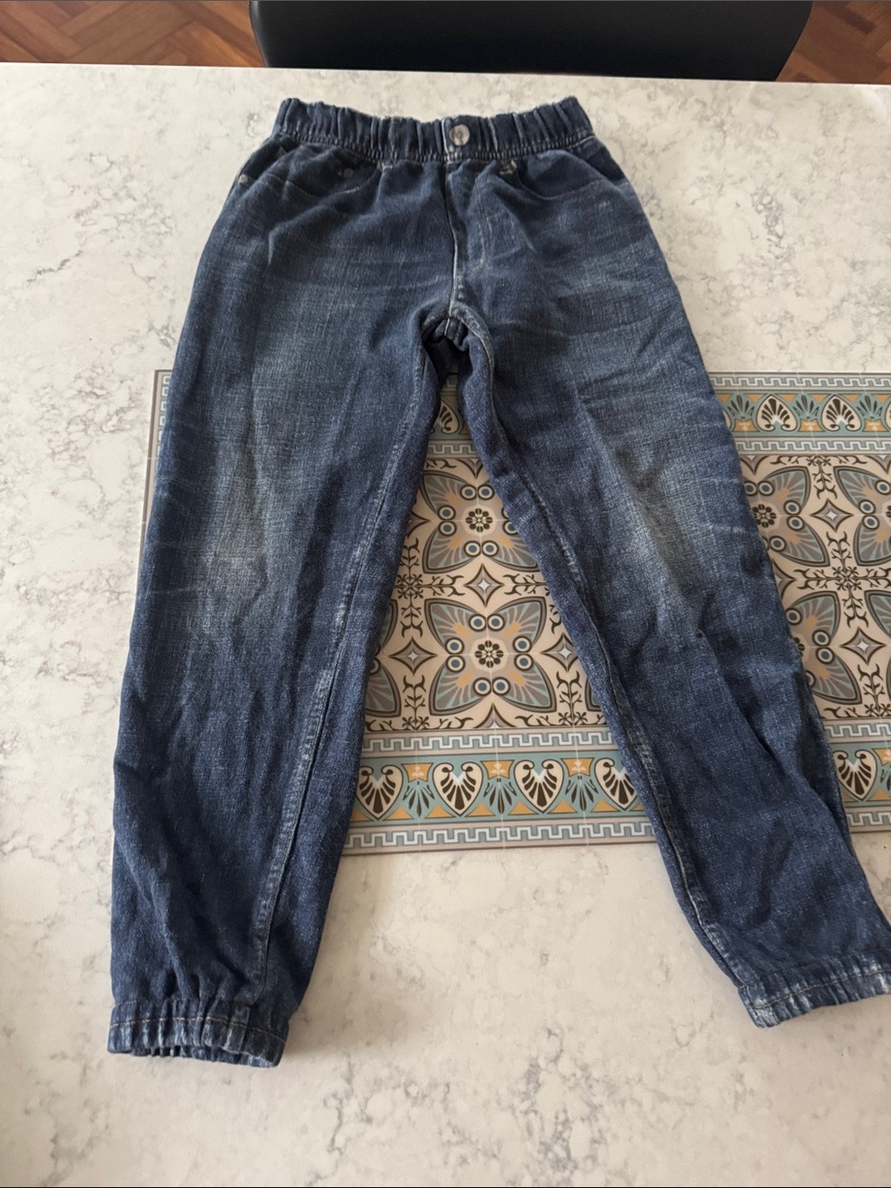 rag & bone Kids Dark Blue Elastic-Waist Jeans